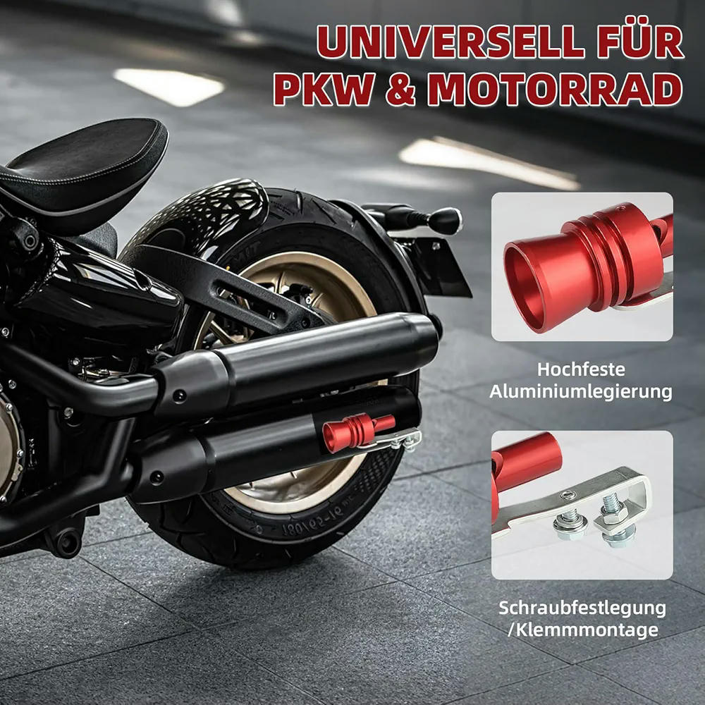 Tubo de escape simulador de sonido turbo Vortex, 2 unidades, aleación de aluminio, generador de sonido universal para coches y motocicletas