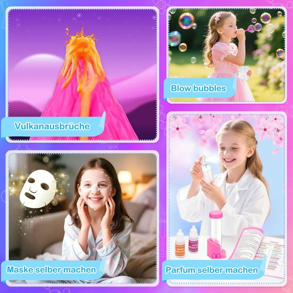 Experimentos para Niños y Niñas de 4 a 12 Años, Juguete STEM, Más de 200 Actividades Creativas con Set de Volcán para Juegos Educativos