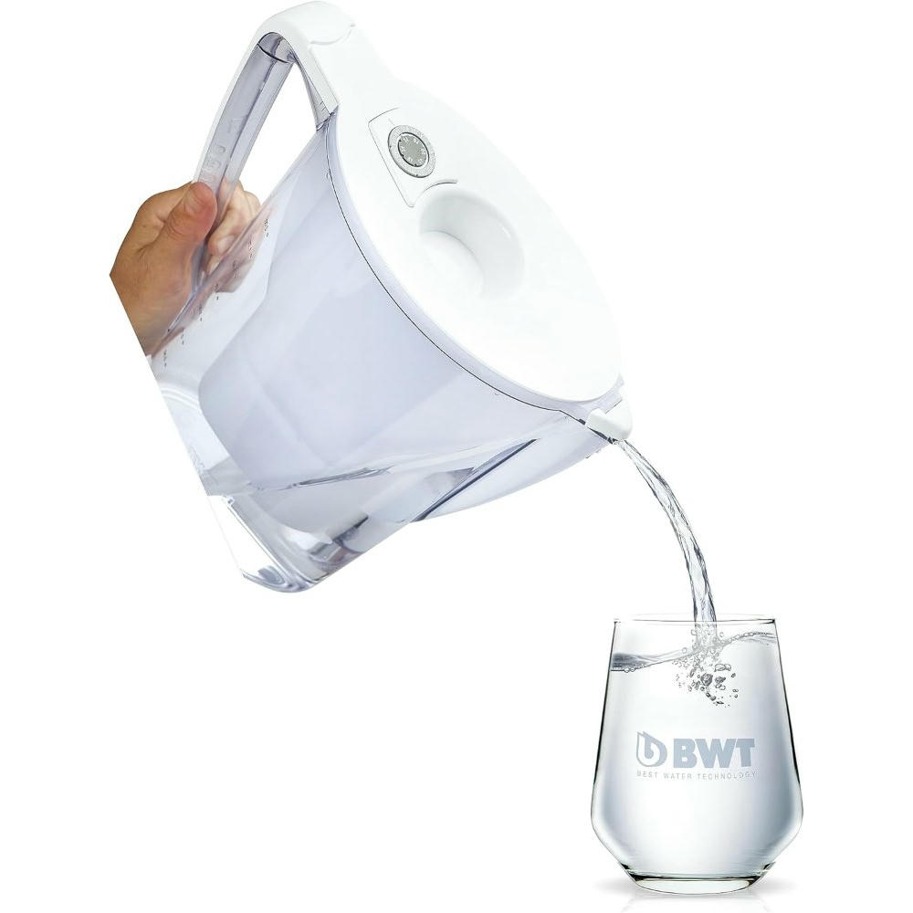 BWT Jarra Filtradora de Agua Aqualizer Blanca 2,7L - Reduce Cal, Cloro e Impurezas y Enriquece con Magnesio - no incluye cartucho