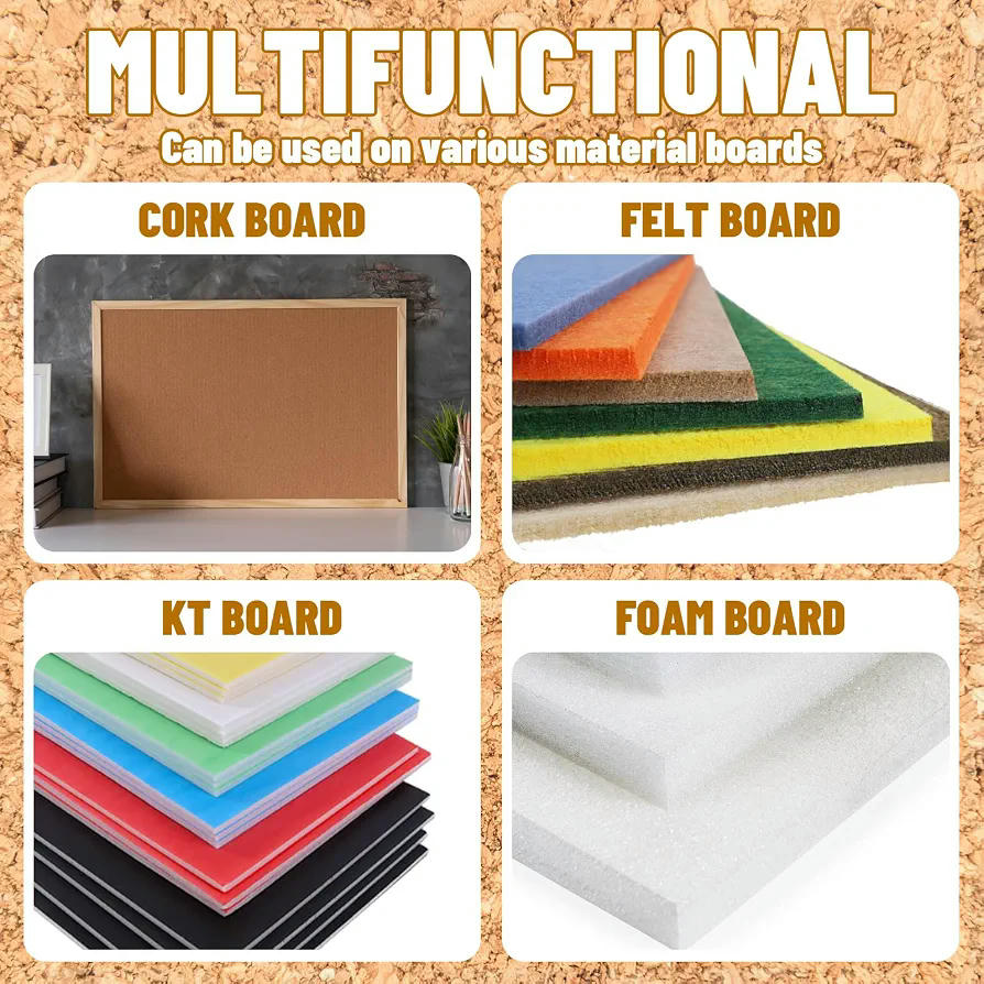 235 Pcs Chinchetas de Madera Mezcladas en Color Café para Decoración y Organización