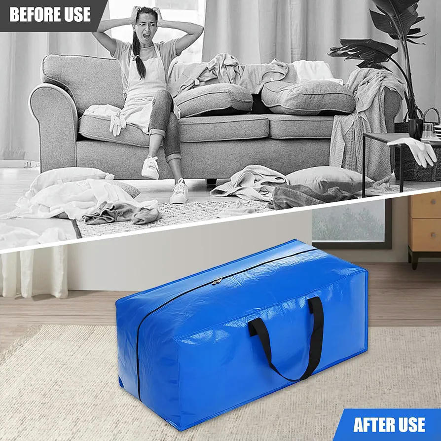 Paquete de 5 Bolsas Plegables de 100 Litros, Ideal para Almacenamiento de Ropa y Edredones, Versátil para Deporte, Mudanzas y Viajes