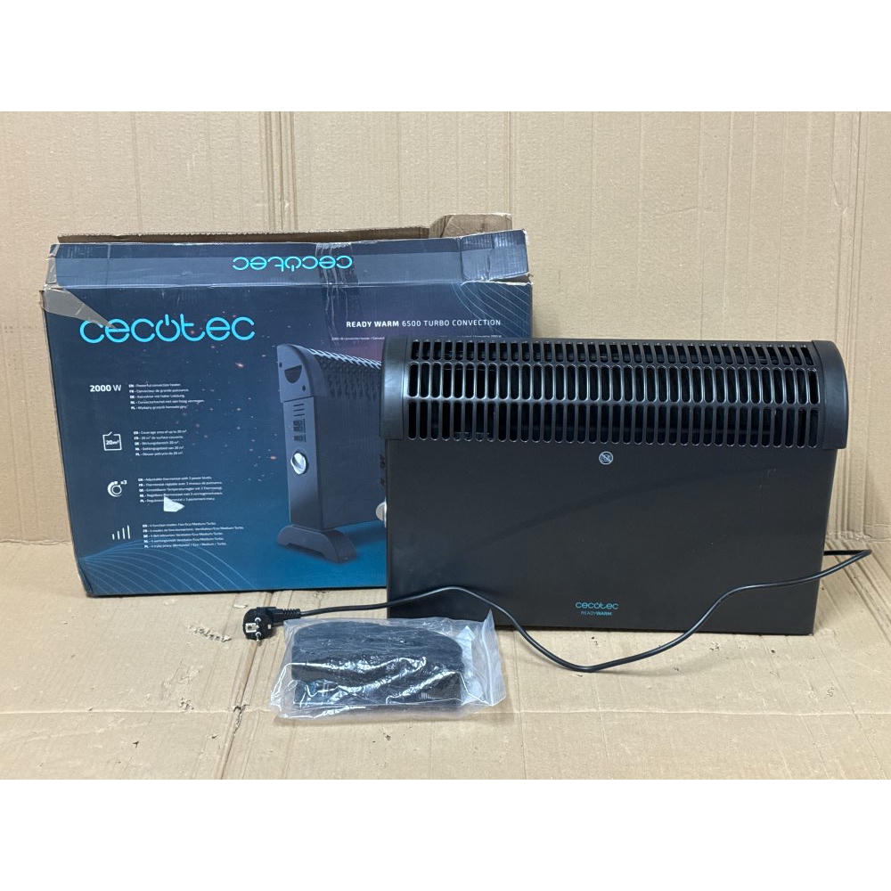 Cecotec Radiador Eléctrico Bajo Consumo Ready Warm 6500 Turbo Convection. 2000 W, Termostato Regulable, 4 Modos, Soporte de pie, Protección sobrecalentamiento, 20 m2