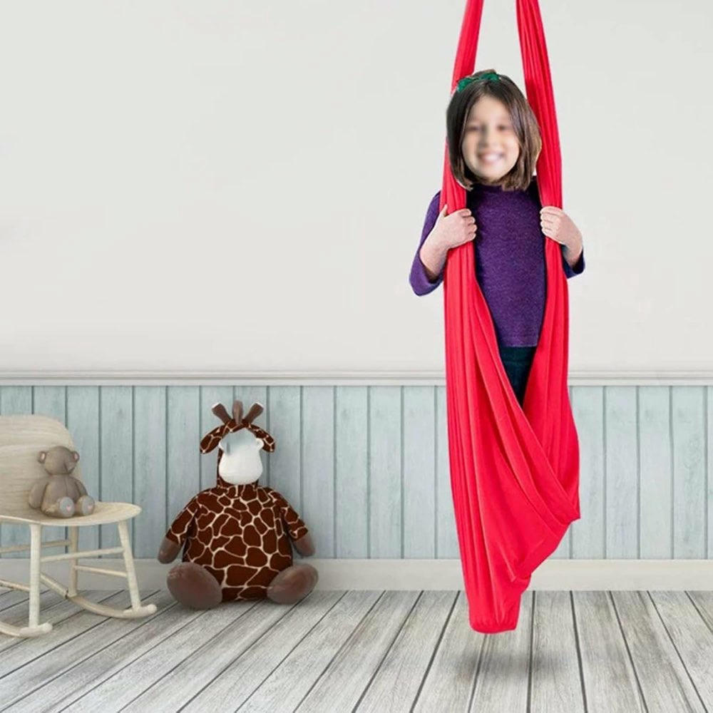 Hamaca Terapéutica para Exteriores e Interiores, Carga Máxima 200 kg, Ideal para Autismo, TDAH y Asperger, Hamaca Sensorial para Niños y Adolescentes - Color Azul, Tamaño 150 x 280 cm