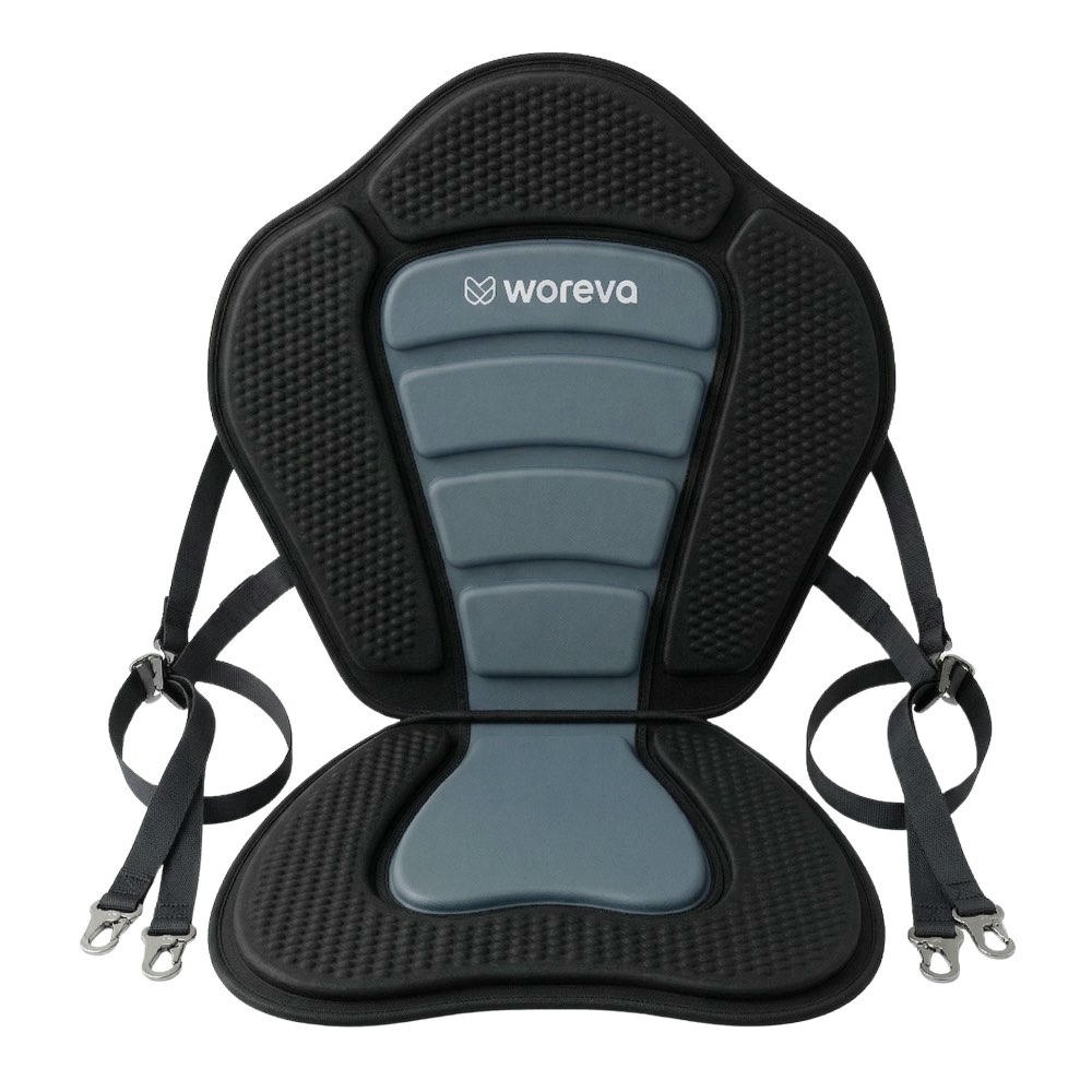WOREVA Asiento para Tabla de Paddle Surf estilo Kayak, Silla Universal, Acolchado para Comodidad (Color Negro y Gris)
