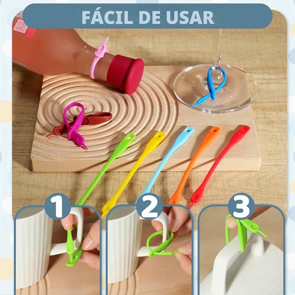 Marcadores de Copas Vistosos, 68 Piezas Reutilizables de Silicona para Vino, 6 Formas Creativas para Fiestas y Uso Diario (Multicolor)