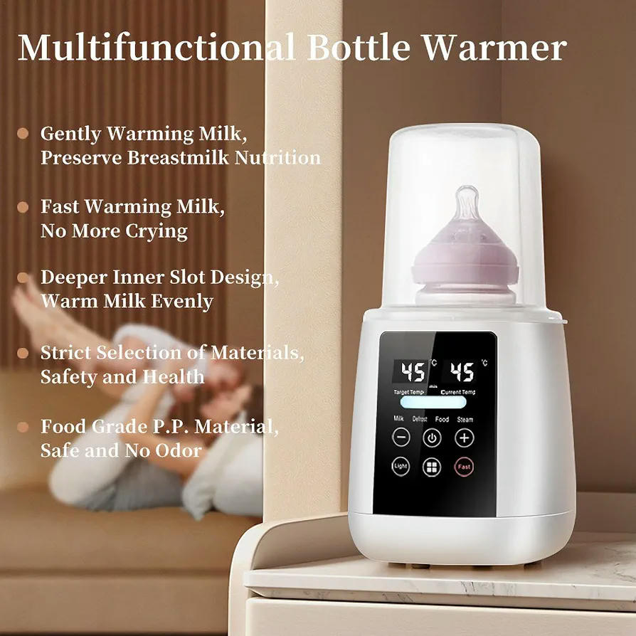 Calentador de biberones multifuncional, 6 en 1 con apagado automático, ideal para leche y alimentos para bebés