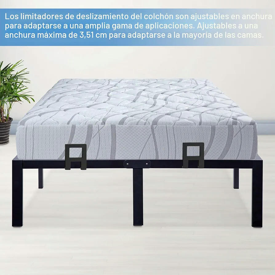 Soporte antideslizante para colchón de 6 piezas, ajustable y duradero, color negro