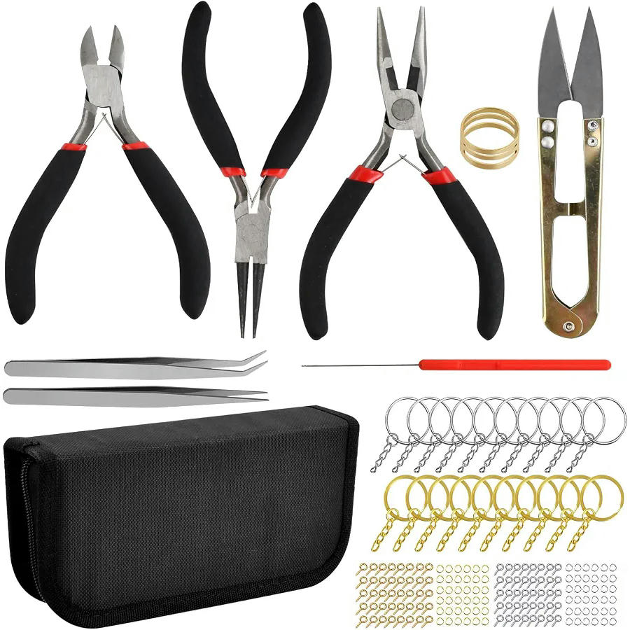 Kit de Herramientas para Fabricación de Joyas con 8 Alicates y 220 Accesorios para DIY