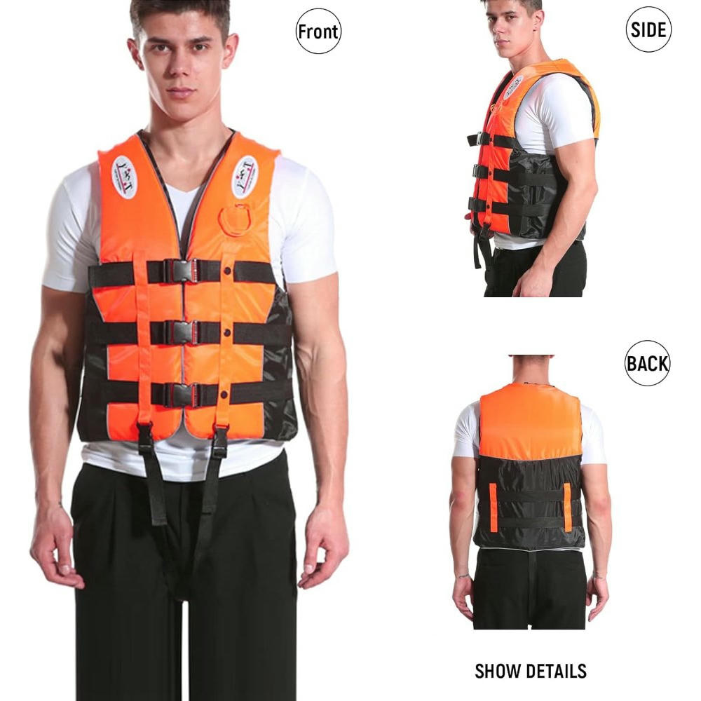 WOREVA Chaleco de Flotabilidad para Adultos, Armilla para Deportes Acuáticos, Transpirable y Seguro, Ideal para Natación, Rafting y Paddle Surf (Color Naranja) - Talla XL
