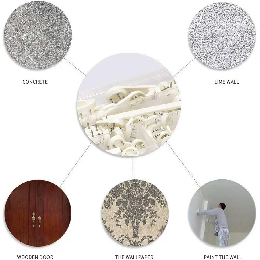 Kit de 42 Ganchos Adhesivos No Más Clavos, Conjunto de Ganchos Multimodelos, Fáciles de Instalar y Resistentes para Colgar Cuadros y Otros Artículos, 7 tamaños