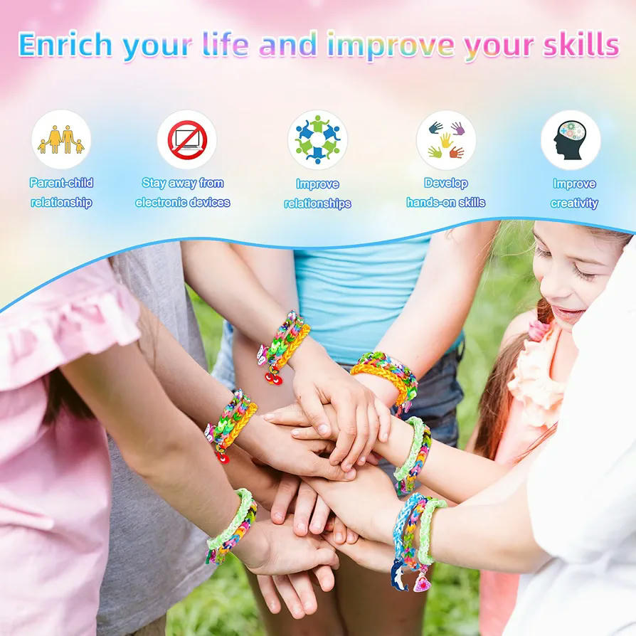 Kit de Bandas de Goma Sofore, más de 2500 Bandas Elásticas Coloridas para Manualidades, 40 Colores, Accesorios para Pulseras DIY