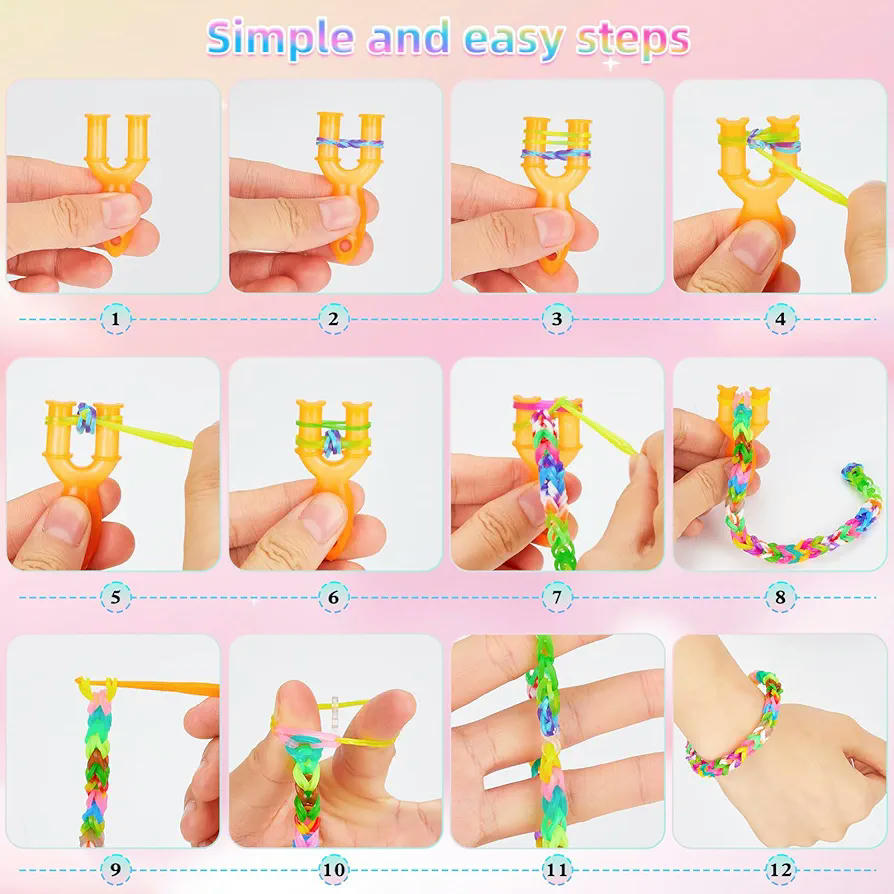 Kit de Bandas de Goma Sofore, más de 2500 Bandas Elásticas Coloridas para Manualidades, 40 Colores, Accesorios para Pulseras DIY