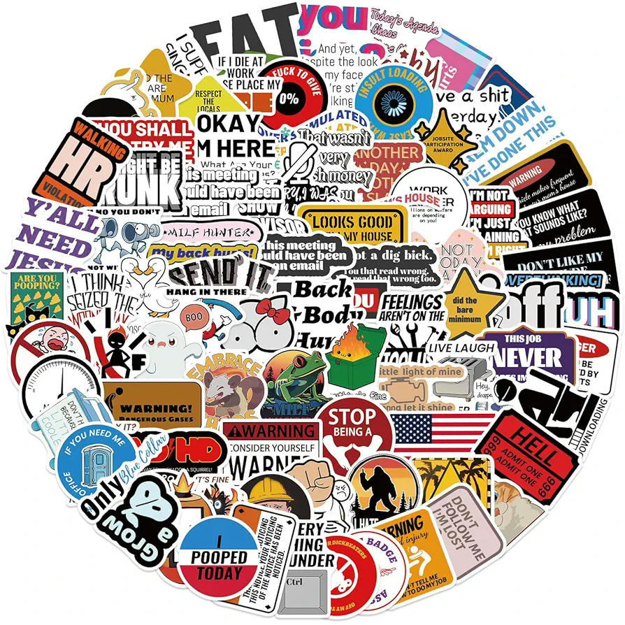 100 Fun, Waterproof, and Reusable Stickers for Various Uses