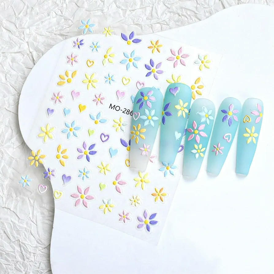 Pegatinas para Uñas 3D, Calcomanías Decorativas Autoadhesivas, Diseño Ideal para DIY, Accesorios de Manicura, Compatible con Uñas Naturales y Acrílicas