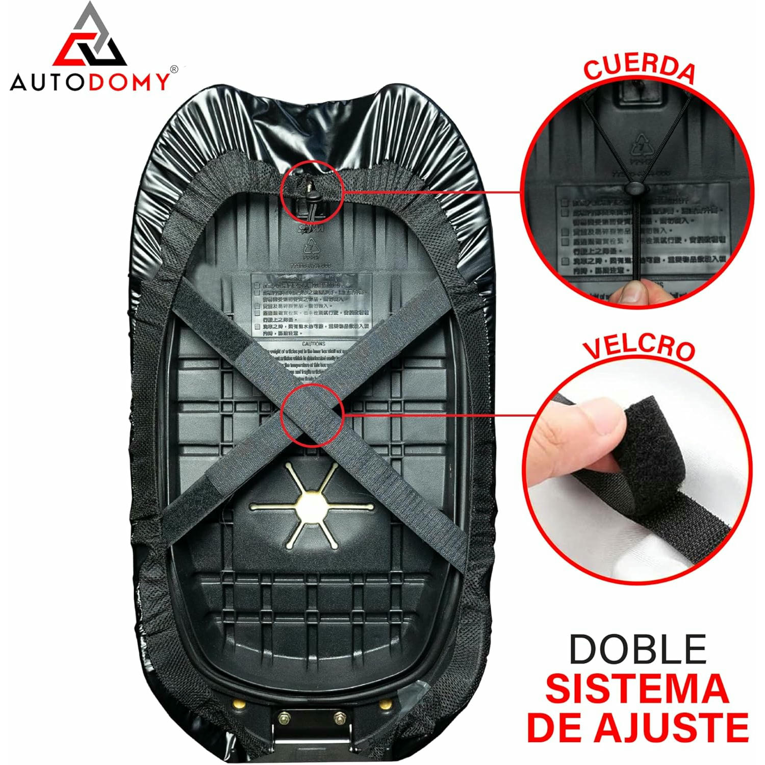Autodomy Funda Asiento Moto Impermeable Talla M | Funda para Asiento Moto Antideslizante y Resistente a Arañazos | Válida para Todo Tipo de Motos y Scooters | Funda Sillin Moto Protege del Sol
