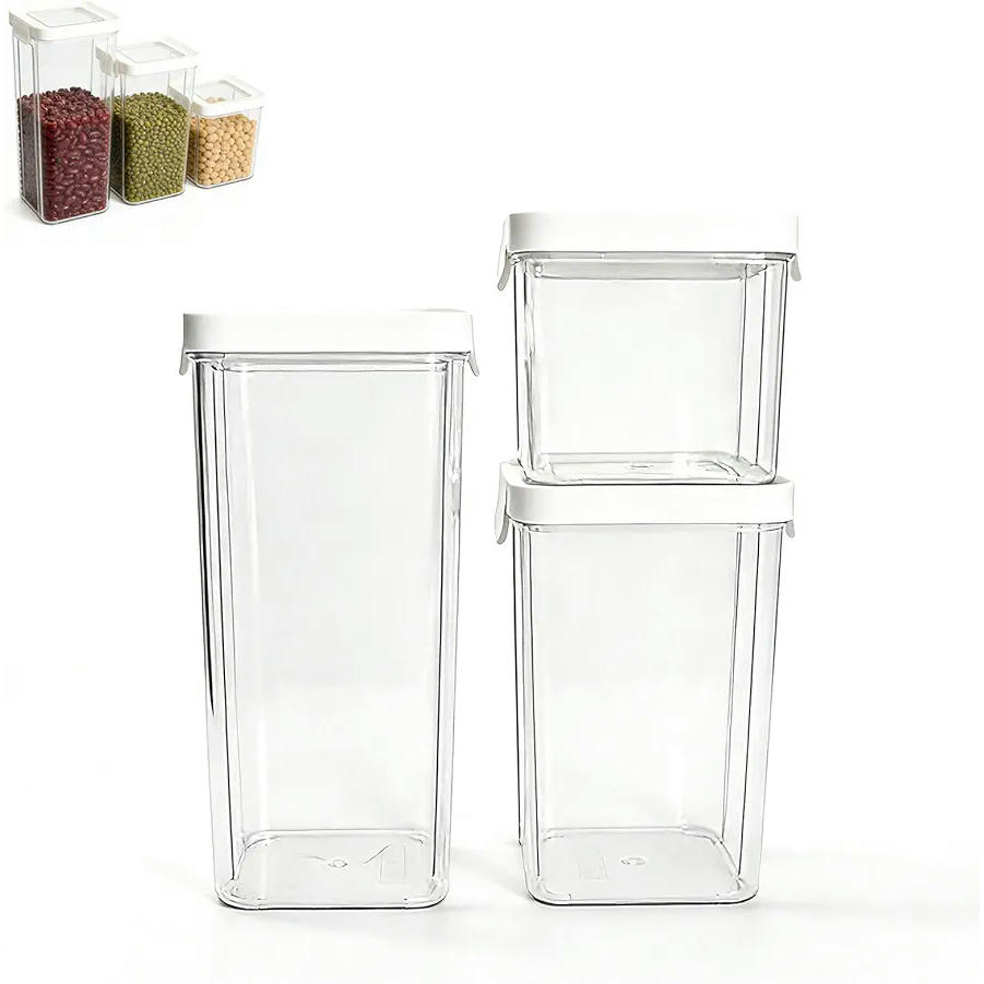 Set de Recipientes Herméticos para Alimentos, 3 Piezas, 700ML, 1300ML y 1800ML, Almacenaje Eficiente en Cocina