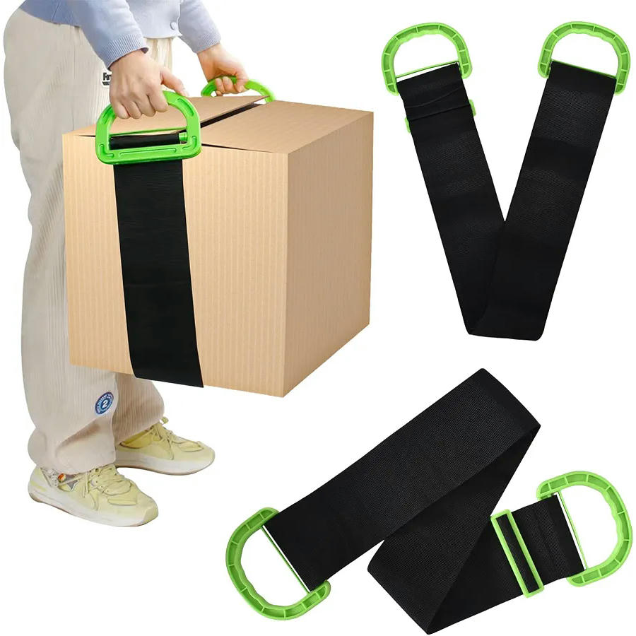 Pack de 2 Correas Ajustables para Mudanza, Capacidad de 270 kg, Material Resistente y Multifuncional