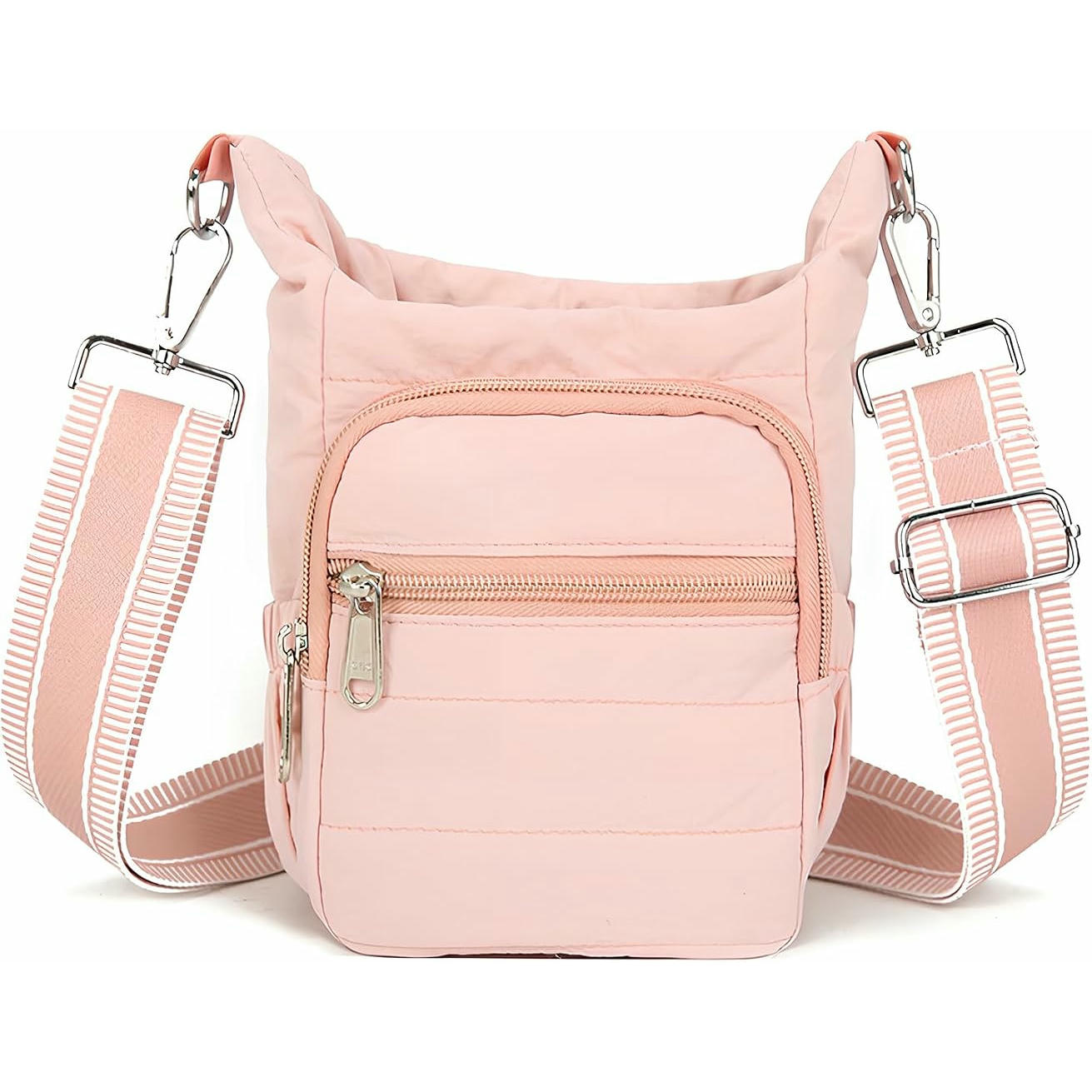Bolsa de Transporte para Botella de Agua con Correa y Bolsillo para Teléfono, Rosado