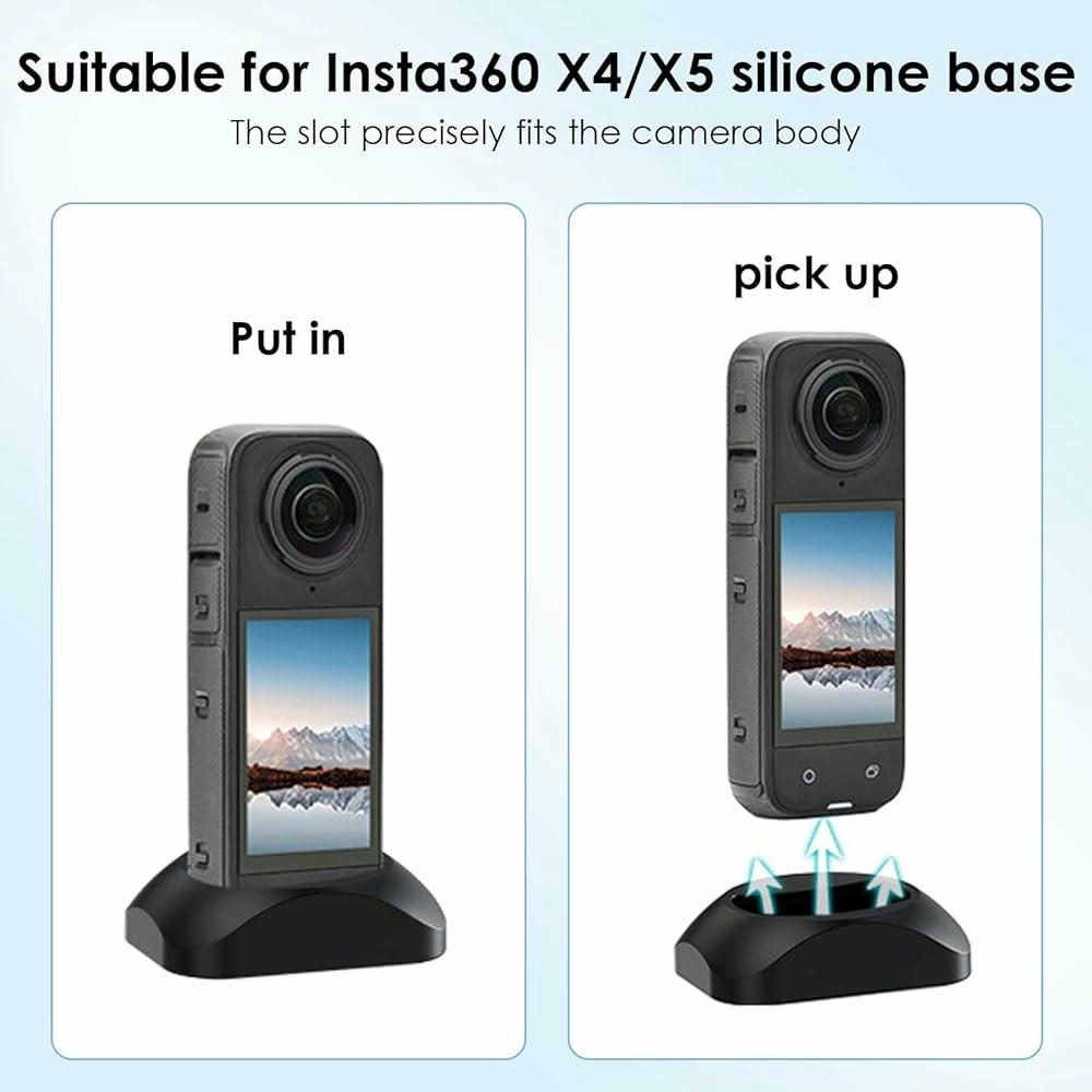 Funda Protectora Rígida de Viaje para Cámaras Insta360 X4 y X5 con Base Antideslizante (Negro)