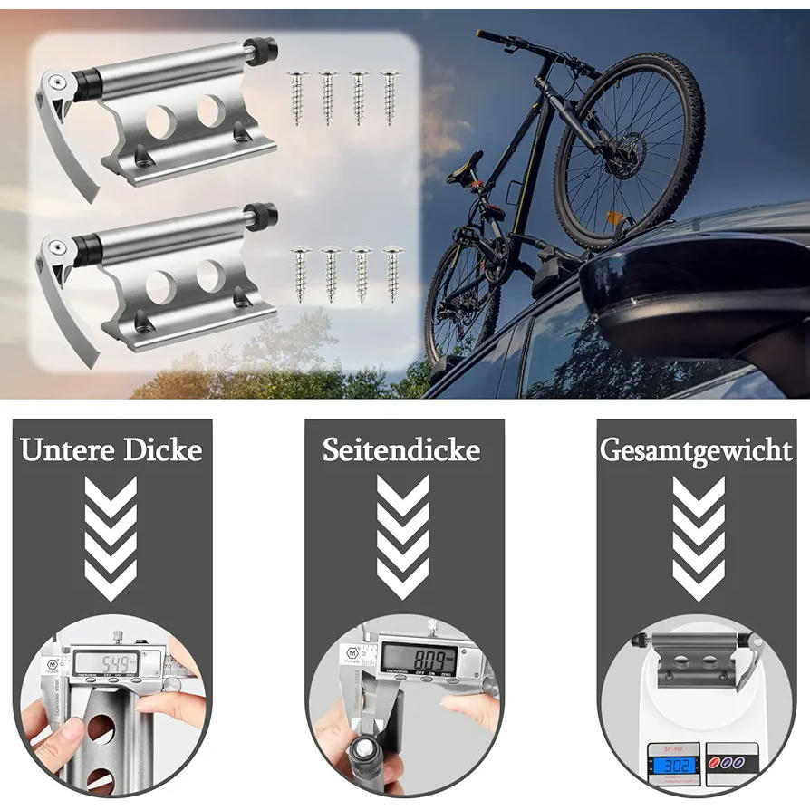 Soporte para horquilla de bicicleta, modelo de aleación de aluminio, accesorio resistente y portátil para montaje en vehículos, compatible con SUV y remolques