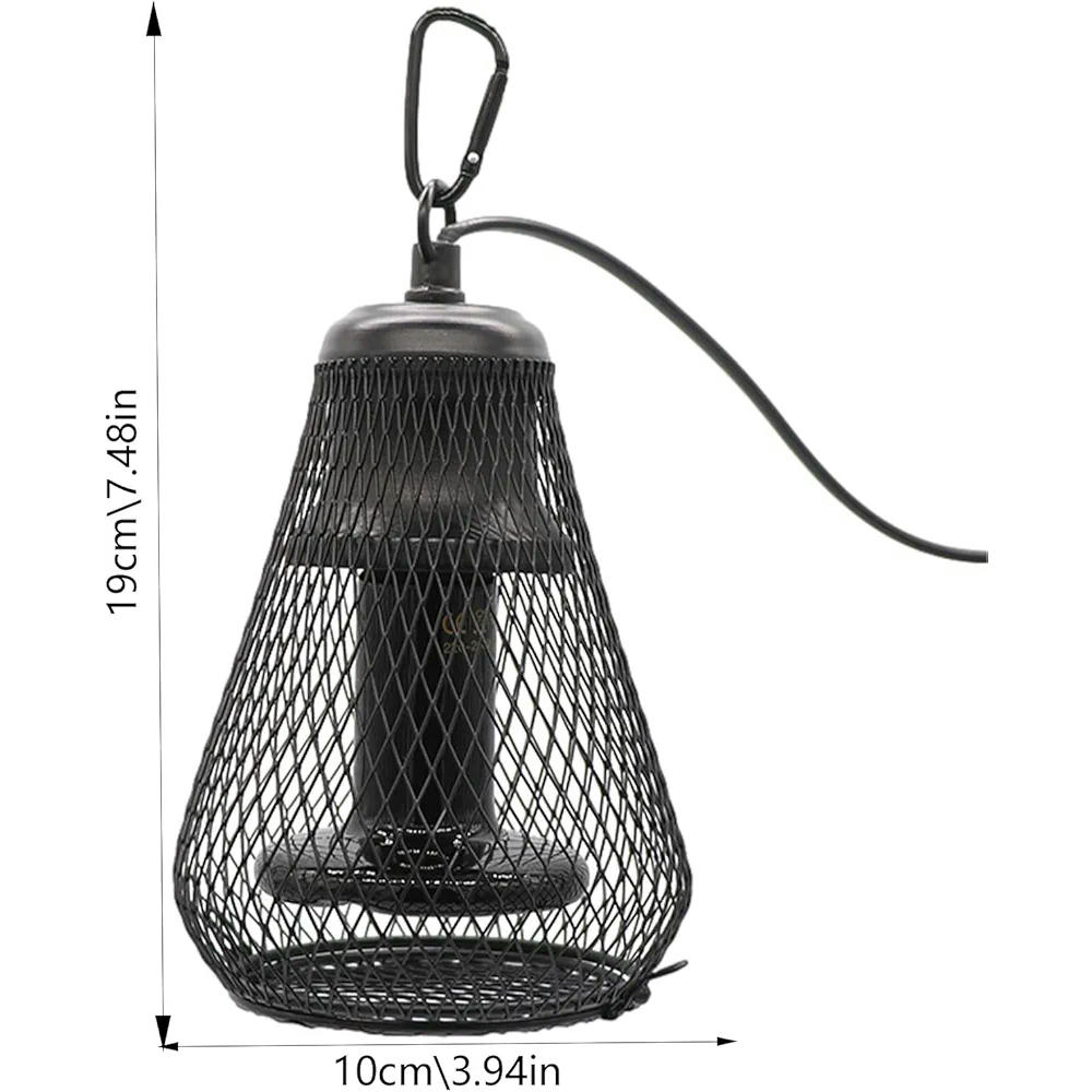 Lámpara de Calor Cerámica para Reptiles y Anfibios, 100W, 220V-230V, Ideal para Terrarios y Jaulas (Color Negro)