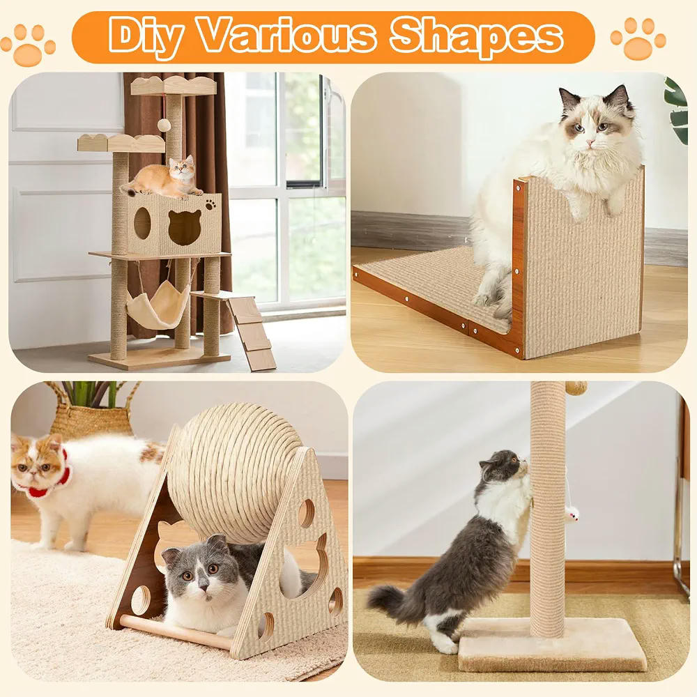 Alfombra Protectora Rascador para Gatos 200 x 40 cm, Protector Autoadhesivo para Muebles (Beige)