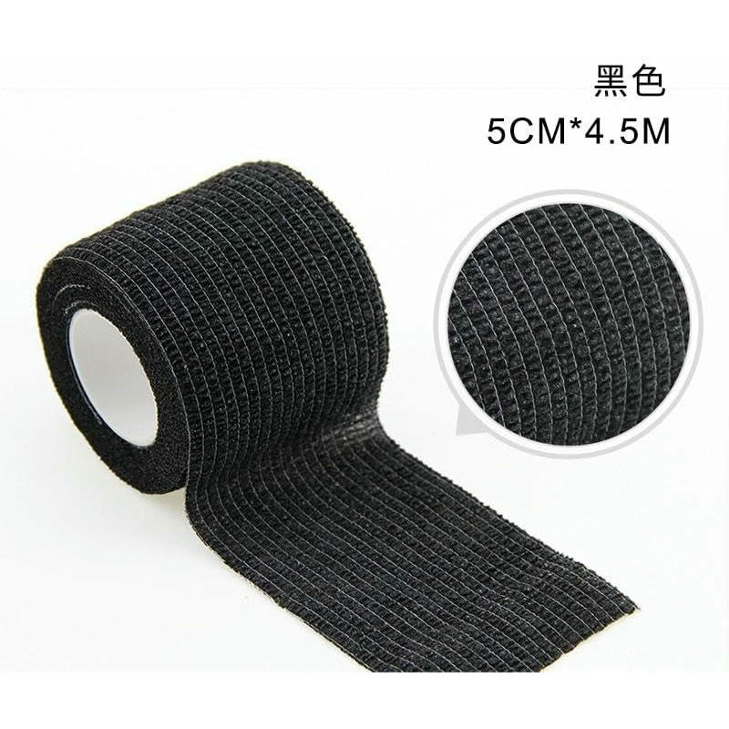 Venda Cohesiva Autoadhesiva 5 cm x 4.5 m, 6 Rollos de Cinta Deportiva, Vendaje Flexible e Impermeable (Color Negro)