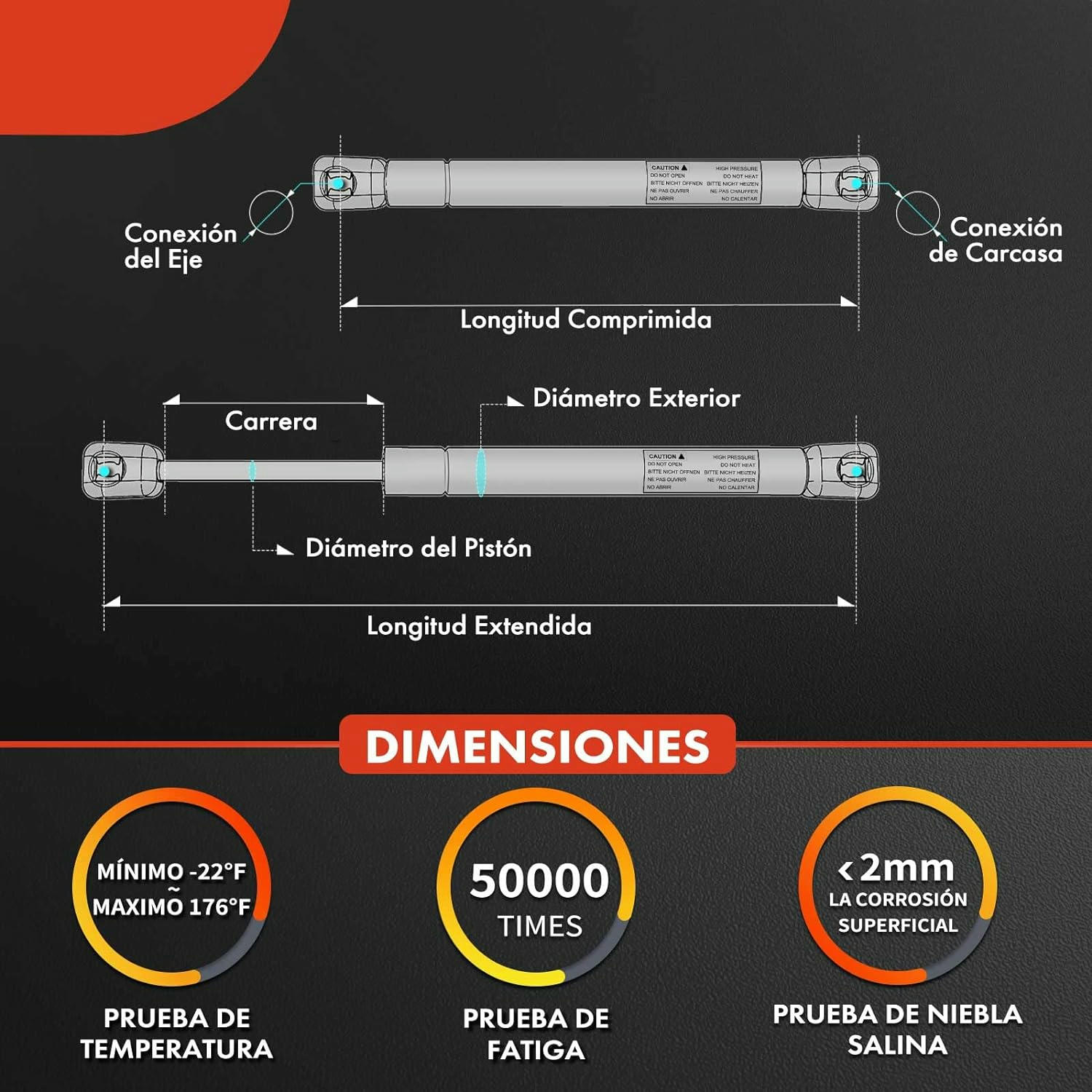 Frankberg 1x Resorte de gas Maletero Izquierda Compatible con 5er E60 520 523 525 530 535 540 550 M5 Todos los Motores Limusina 2003-2010 Sustituir# 51247141490