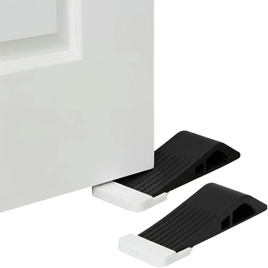 Tope Puerta Cuña Goma, 4 Piezas Retenedor Antideslizante para Todo Tipo de Suelos Interiores y Exteriores