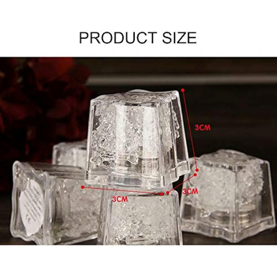 Luces LED para cubitos de hielo, 24 piezas, lámpara multicolor con sensor de líquido, iluminación para decoración de fiestas y eventos