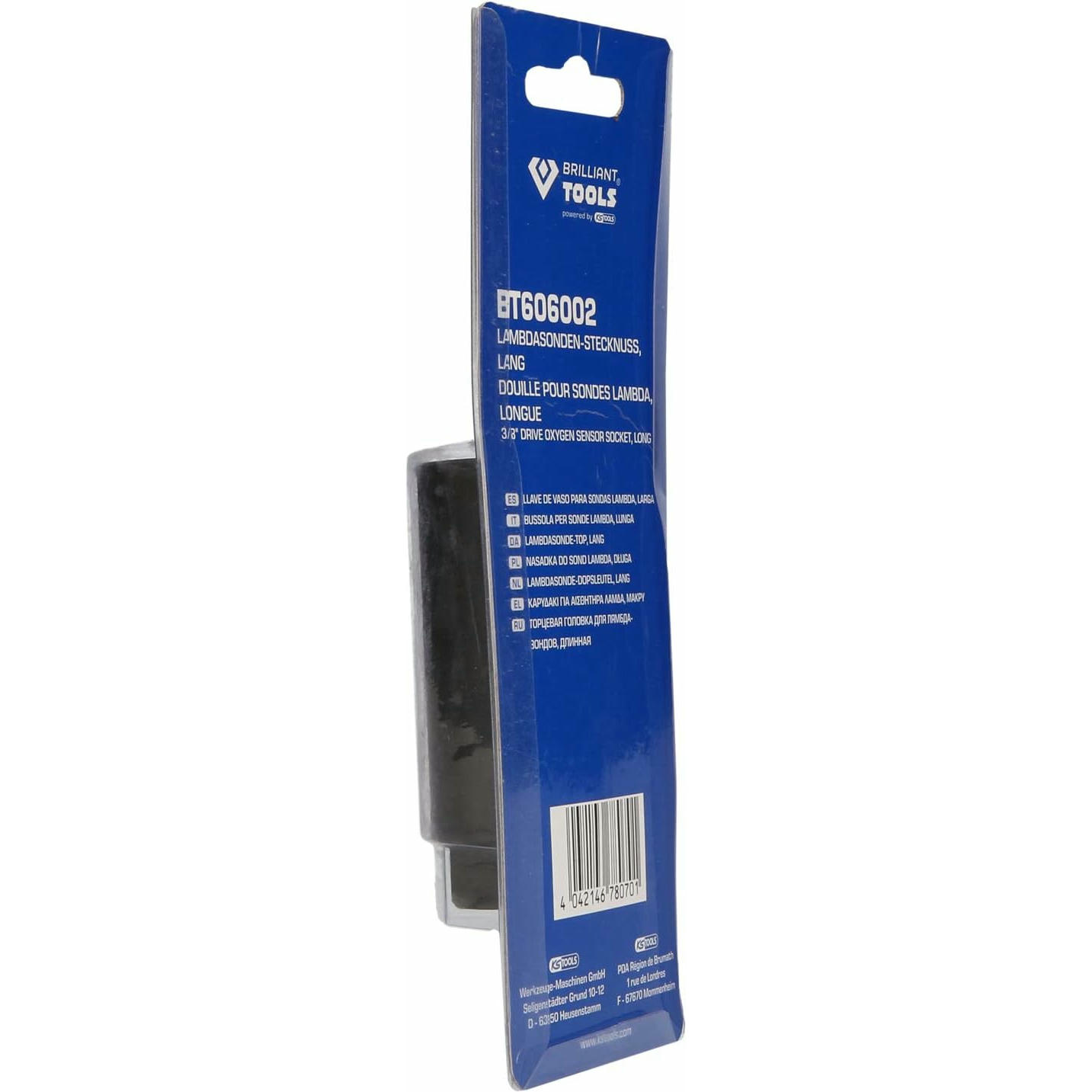 BRILLIANT TOOLS BT606002 Llave de vaso para sondas lambda, larga [Powered by KS TOOLS] - 22 mm