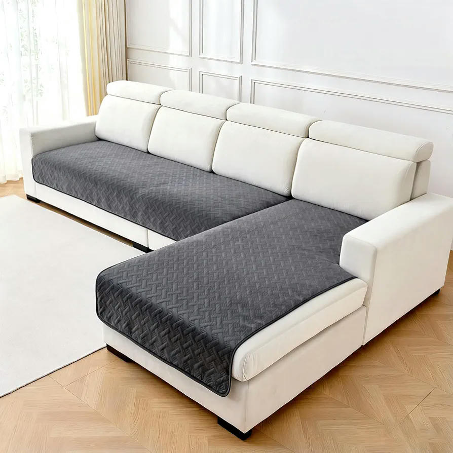 Funda Universal para Sofá Chaise Long de 1/2/3/4 Plazas, Impermeable y Antideslizante (Gris, 90x160cm)
