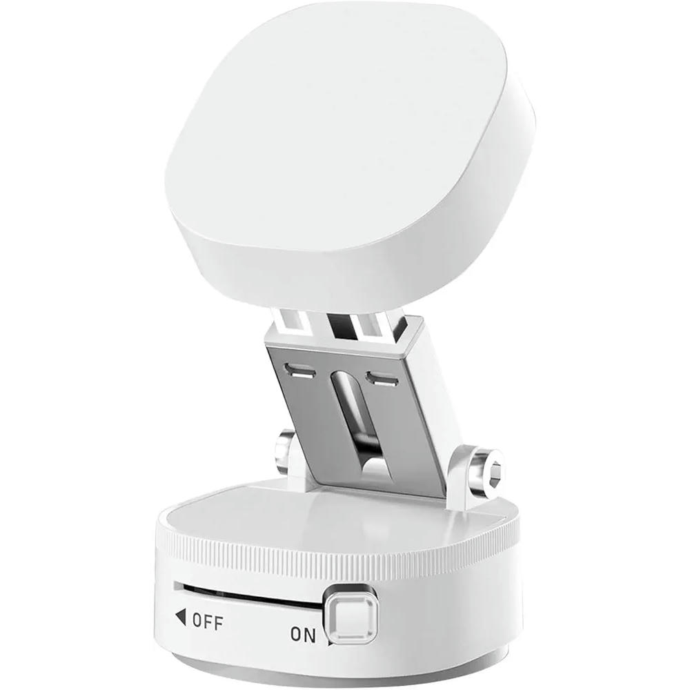 Soporte magnético para móvil, soporte de succión por vacío ajustable 360 grados, soporte para coche y gimnasio, compatible con teléfonos y tabletas, color blanco