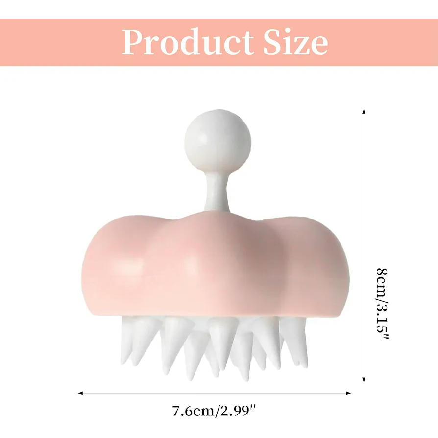 Masajeador para el cuero cabelludo, ideal para fortalecer raíces, relajar y eliminar caspa, uso diario y de viaje (Rosa)