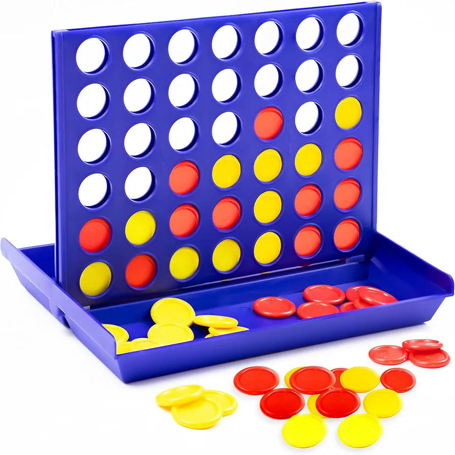 Juego de mesa educativo, cuadrado, portátil, cuatro en raya, ideal para niños mayores de tres años, juguete de estrategia, juego de viaje, material plástico