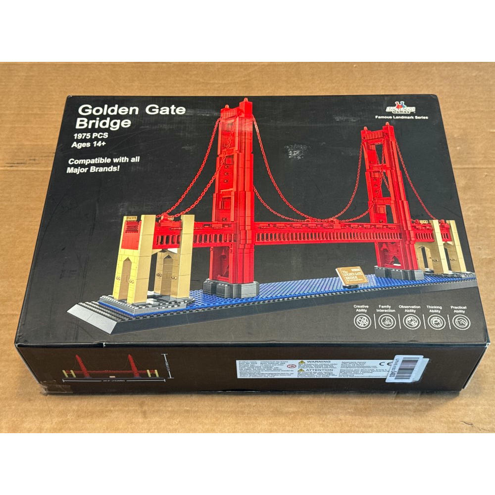 Apostrophe Games - Juego de bloques de construcción del puente Golden Bridge de San Francisco en miniatura, de la famosa serie Monumentos de arquitectura, para niños y adultos, 1977 piezas