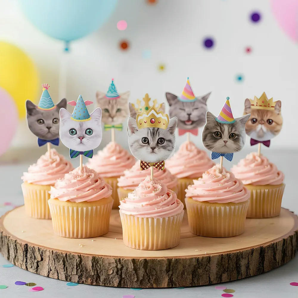 Conjunto de Decoración de Cumpleaños para Gatos con Pancartas y Complementos, Multicolor