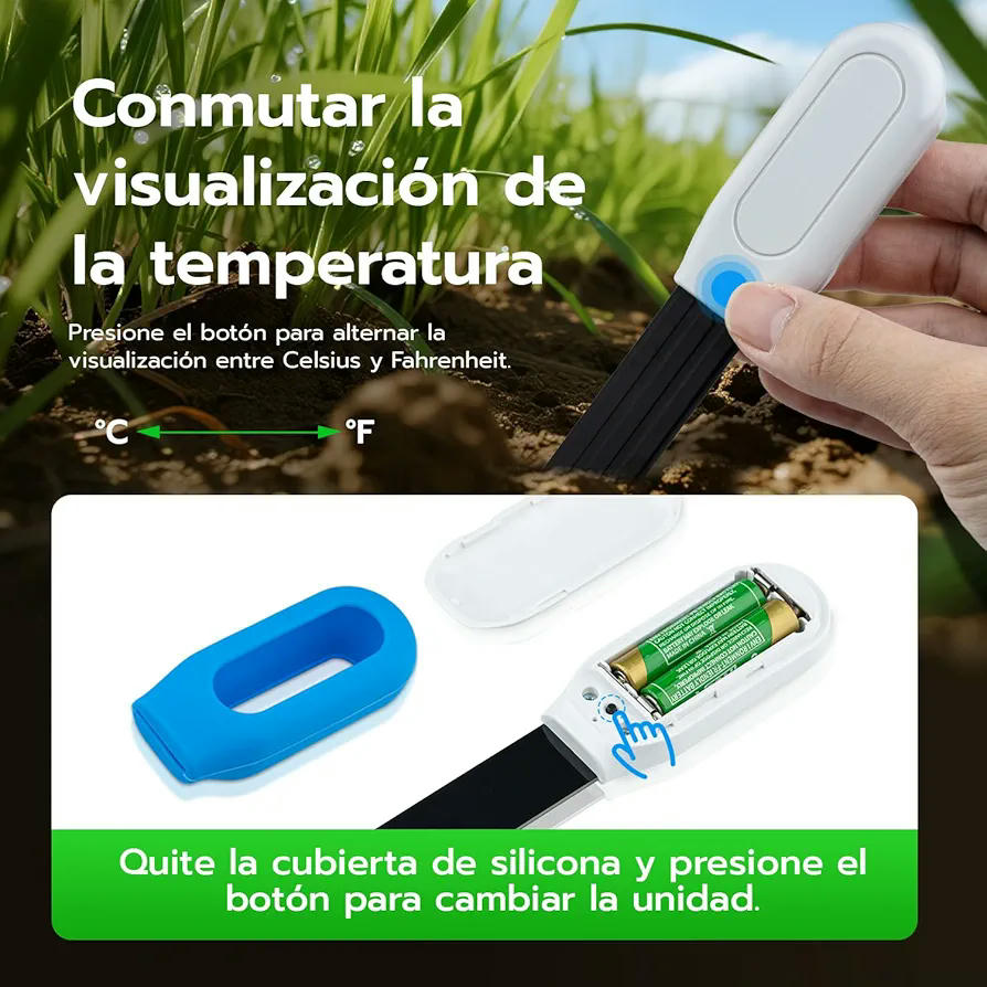 Sensor de Humedad del Suelo Zigbee, Medidor de Temperatura y Humedad para Plantas, Dispositivo Inteligente para Jardinería, control por APP (Color Azul)
