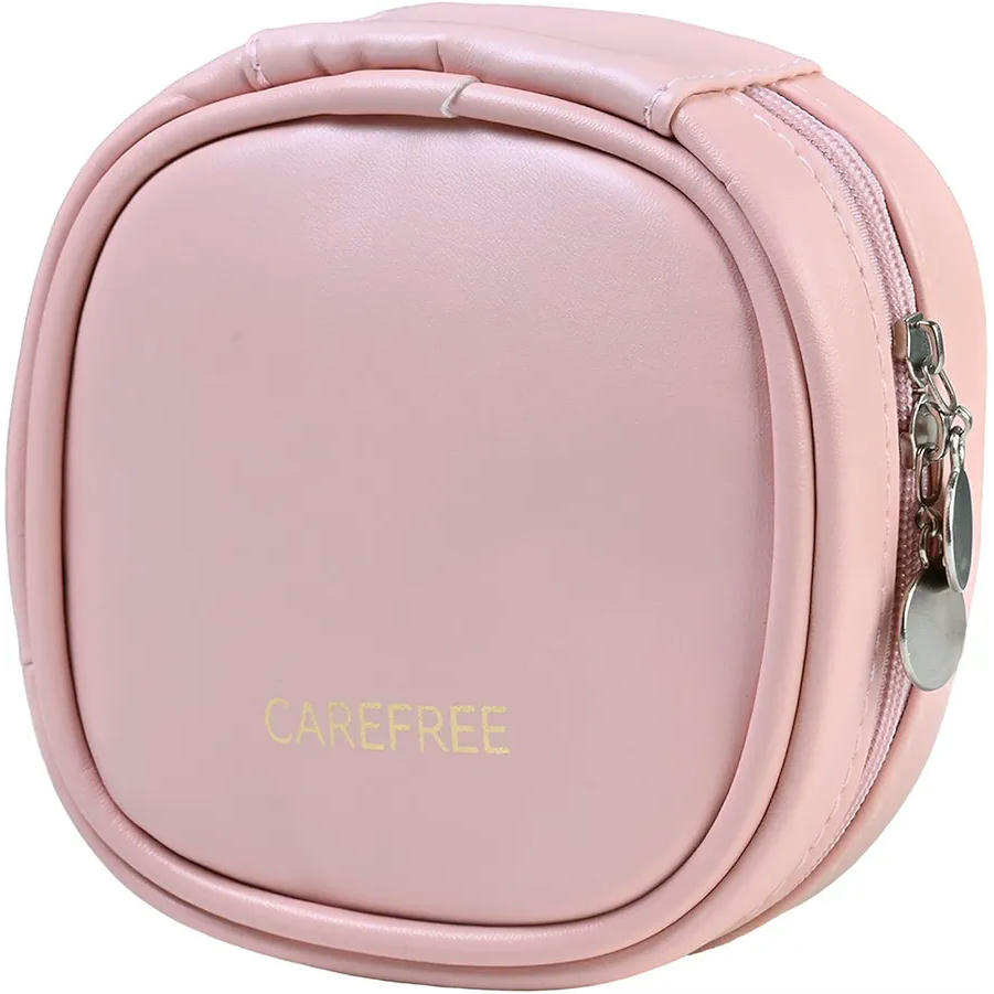 Organizador de Joyas PU Mini, Rosa - Para Anillos, Pendientes, Collares y Pulseras, Monedero