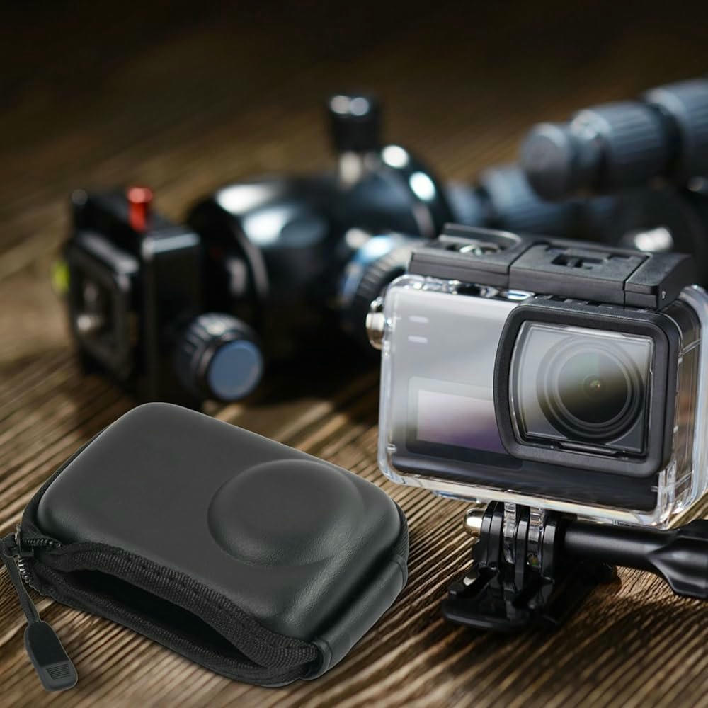 Funda universal de Transporte Mini para Cámara Deportiva con Tapa de Lente y Protección (Negro)