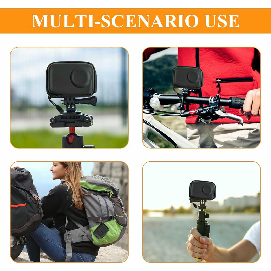 Funda universal de Transporte Mini para Cámara Deportiva con Tapa de Lente y Protección (Negro)