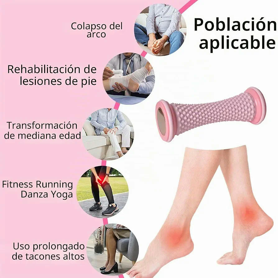 Juego de 2 Rodillos de Masaje para Aliviar la Fascitis Plantar y Relajar los Pies (Rosa)