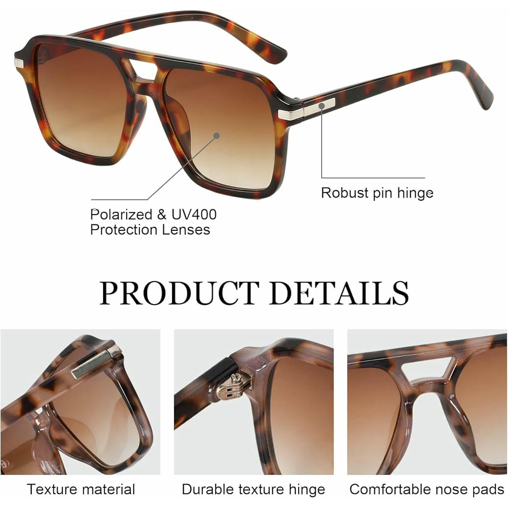 Gafas de Sol para Mujer, 2 Unidades, Diseño Retro y Moderno, Protección UV400, Ideal para Conducir y Playa