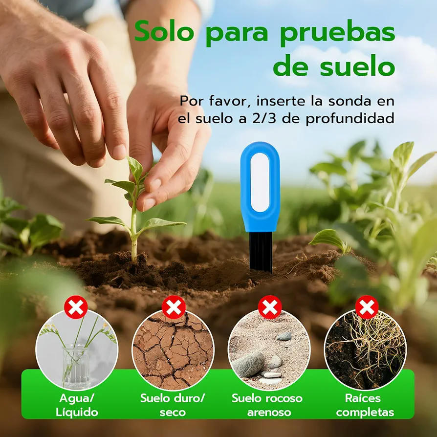 Sensor de Humedad del Suelo Zigbee, Medidor de Temperatura y Humedad para Plantas, Dispositivo Inteligente para Jardinería, control por APP (Color Azul)