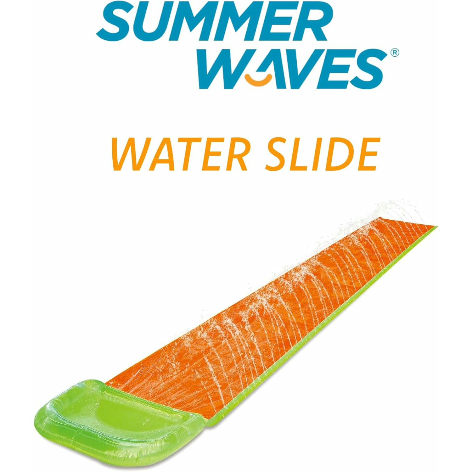 Summer Waves Pista Deslizante, Tobogán de Agua Velocidad, Juego de Jardin Familiar, Pista de Agua, Juego Acuático, 5.49 M x 79 CM