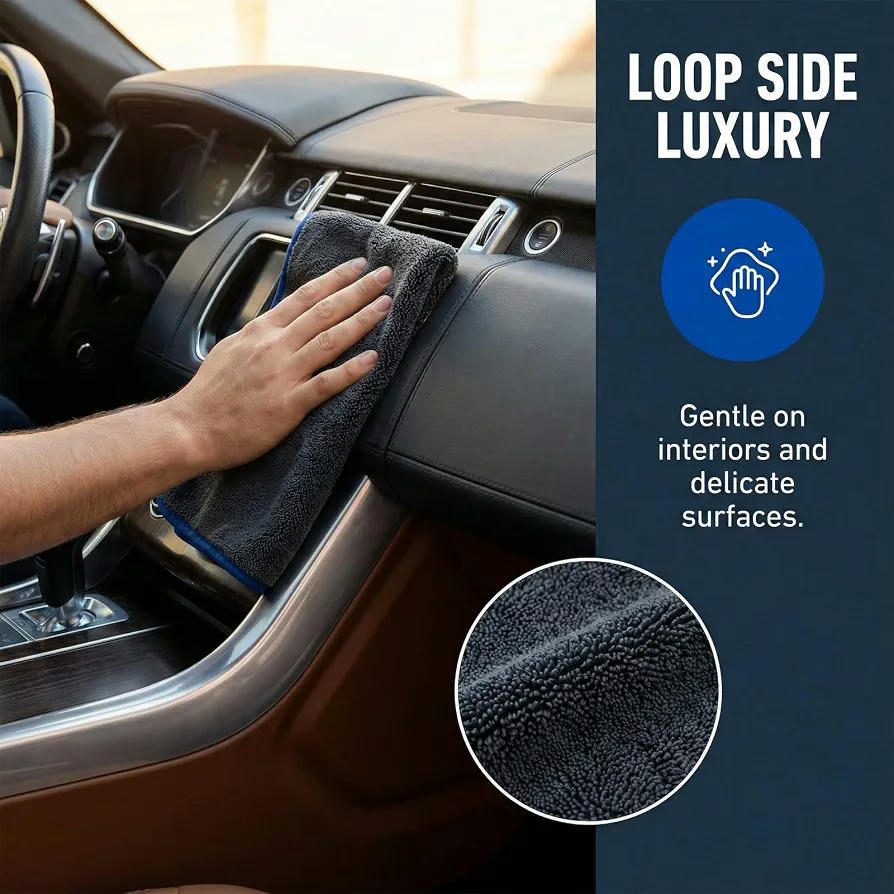 Toallas de Microfibra para Coche, 3 Unidades, 40x60 cm, Alta Absorción y Limpieza Segura