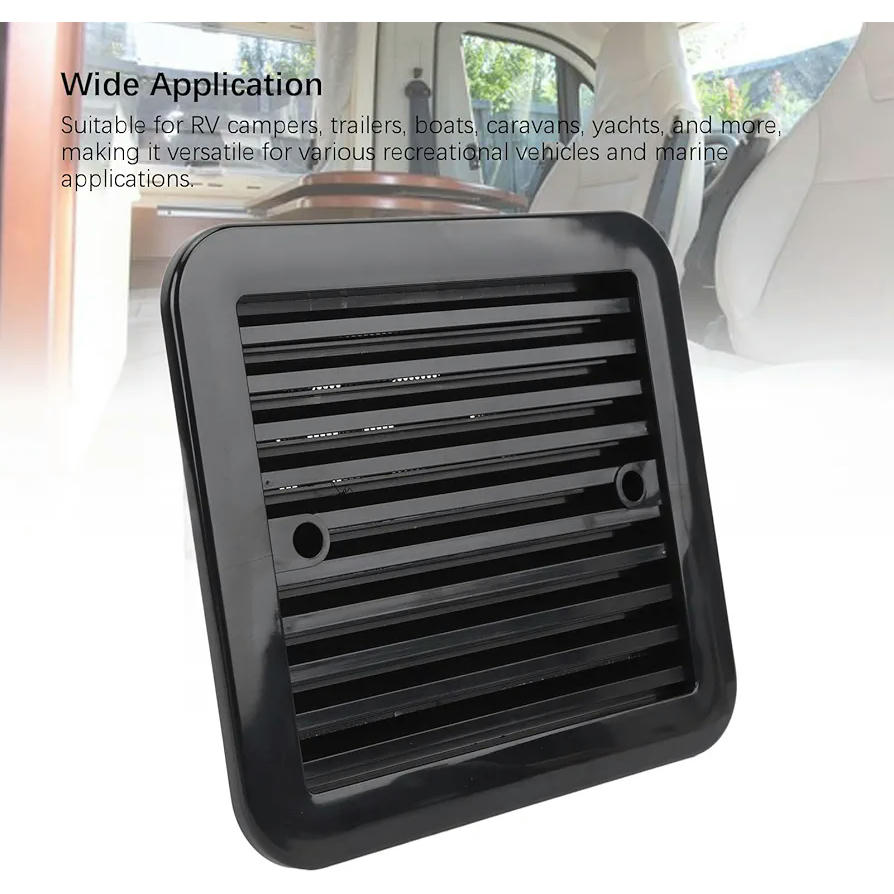 Ventilador de ventilación lateral para caravana, modelo 24V, extractor silencioso para vehículos recreativos, ideal para cocinas y baños, color negro