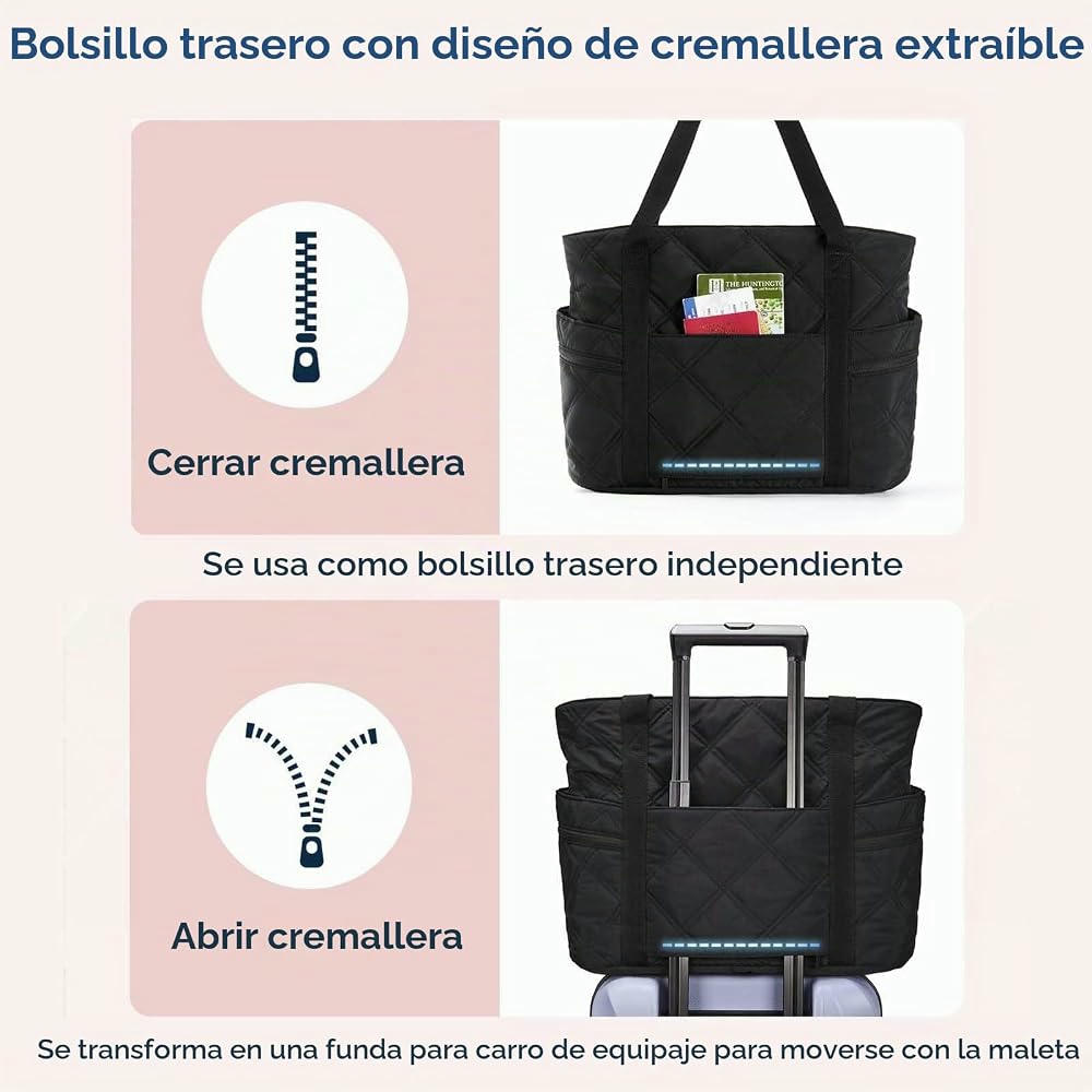 Bolso acolchado ligero para portátiles de 15,6 pulgadas, ideal para trabajo y viajes (Negro)