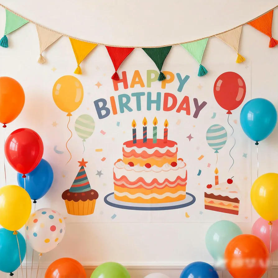 Banderines de fiesta multicolores de algodón, 2 piezas de 2,6 metros, decoración infantil para habitaciones, ideal para bodas, cumpleaños y baby showers