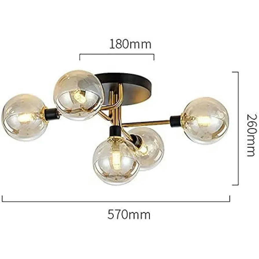 Lámpara de araña LED Sputnik, colgante de techo estilo industrial, 5 luces, moderno, accesorios de iluminación nórdica, ideal para sala de estar